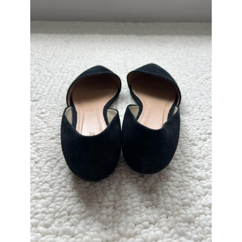 j. crew black leather flats pointed toe asymmetric cut size 8 - Picture 4 of 9